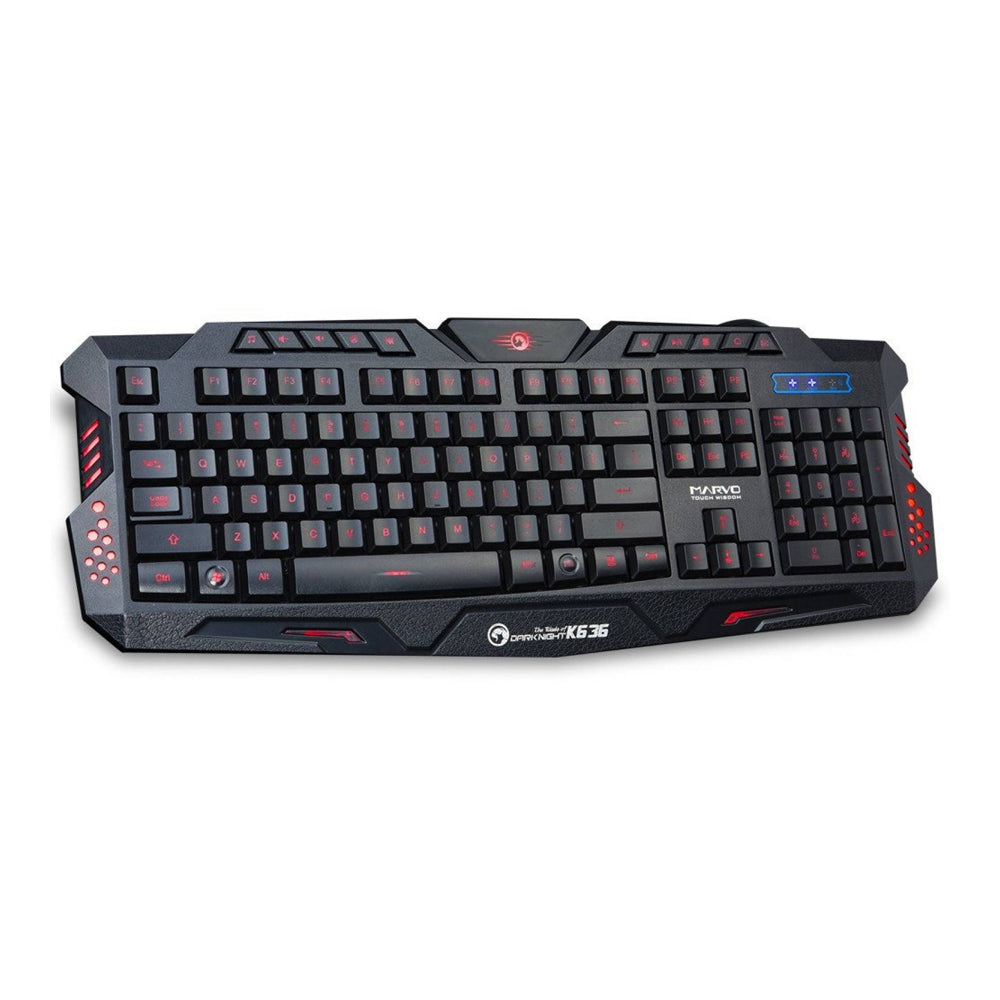 Marvo K636 Wired 3-Color Backlight Membrane Gaming Keyboard