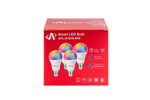 APone Smart Light Bulb RGB A19 E27 8W (4 Pack)