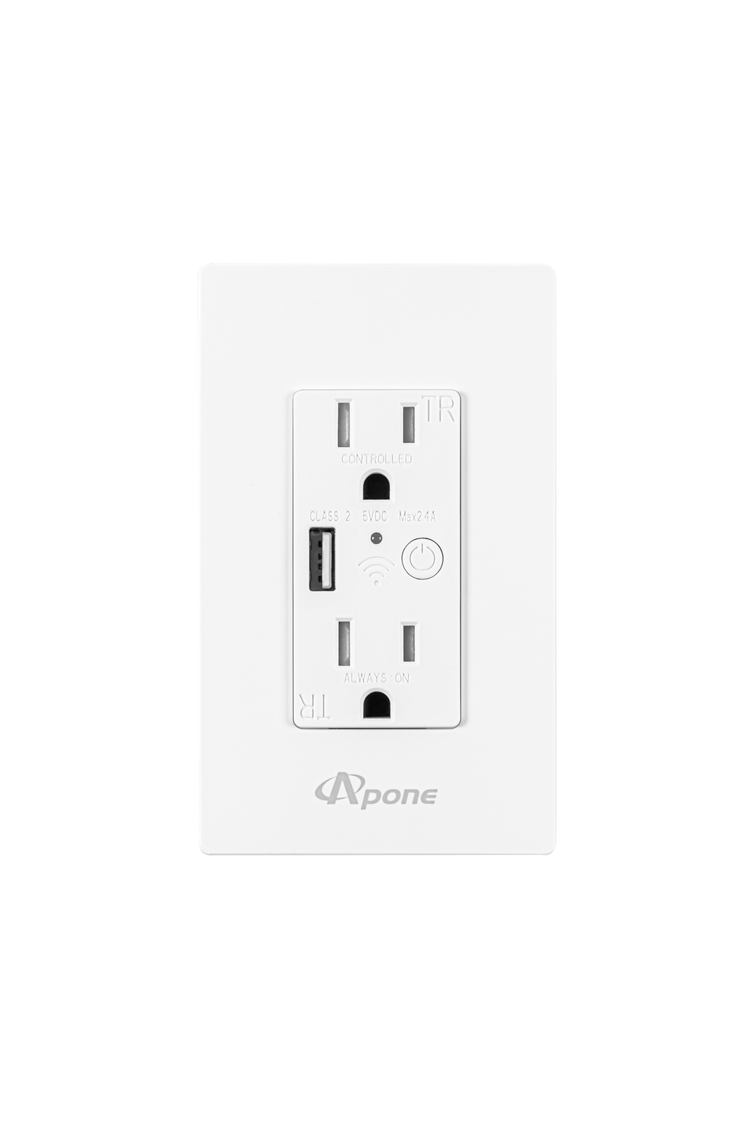 APone Wi-Fi Wallmount Outlet 15A - 1 Port USB