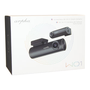 Arpha W01 Screenless 2K Wi-Fi/GPS Dash Cam with 1080P Rear Sony Sensor Cam